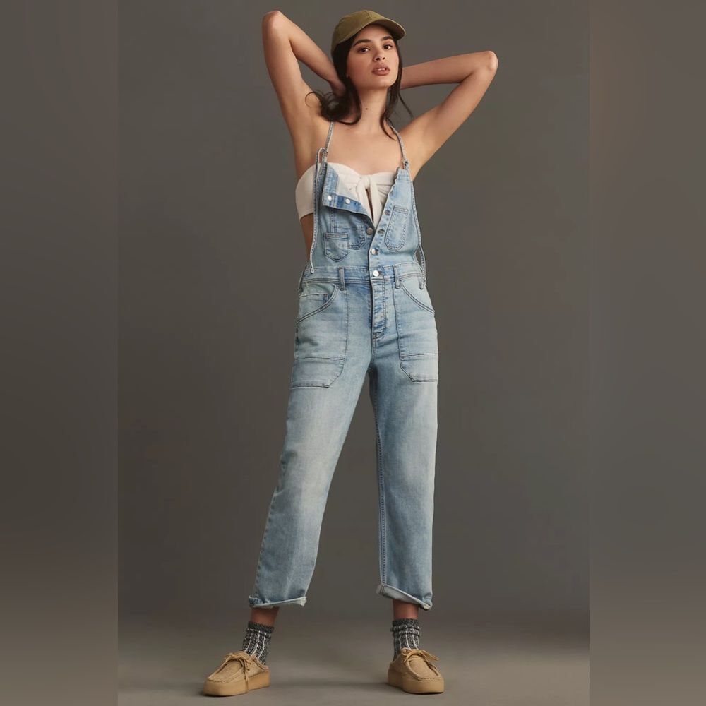 New Anthropologie Pilcro Painter Denim Overalls Size XL